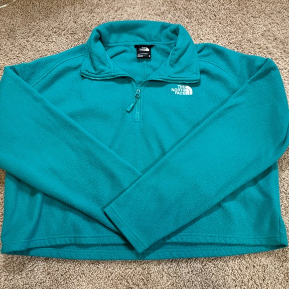 The North Face Teal Pullover Crop - Picture 1 of 2